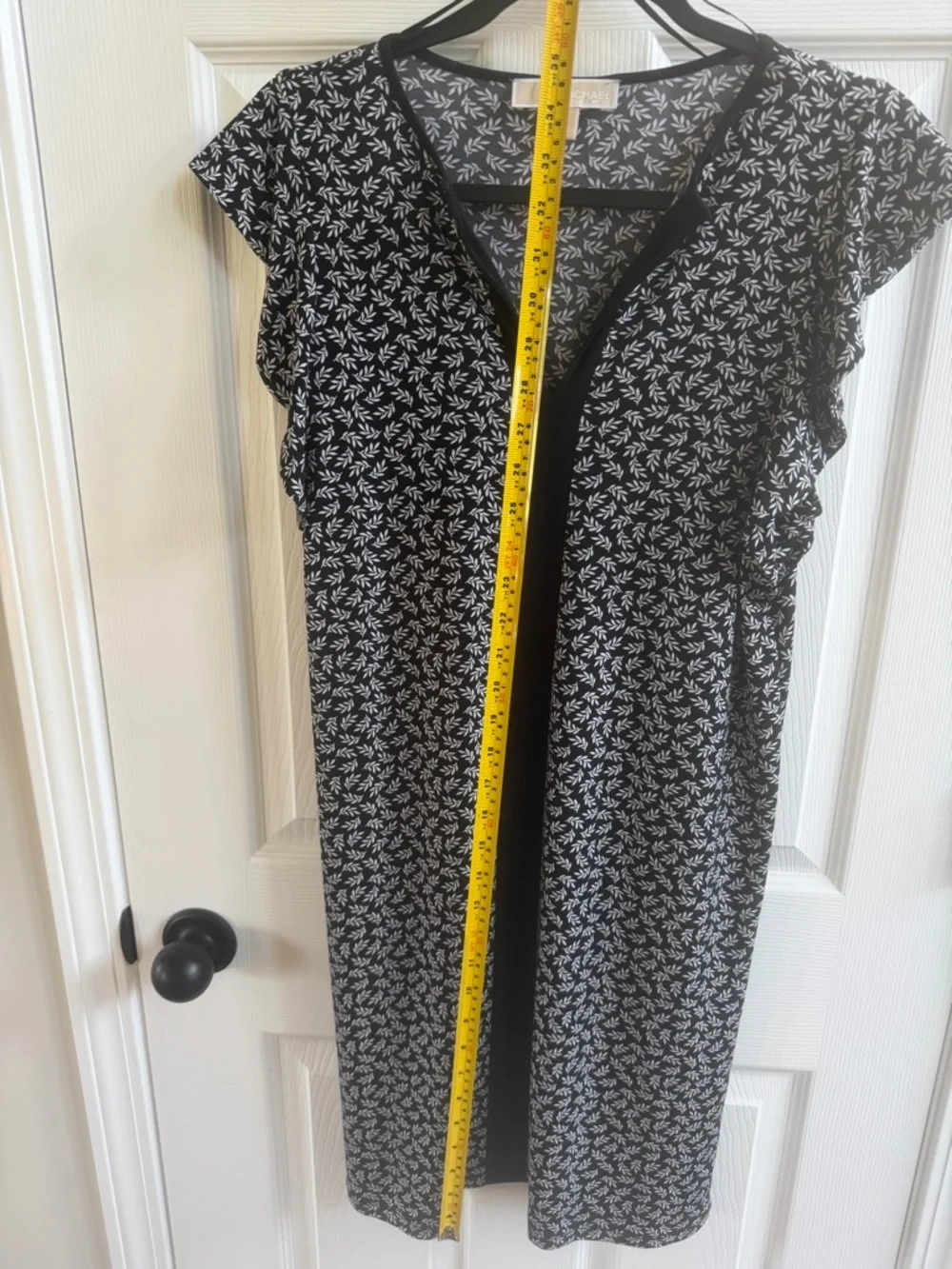 Michael Kors Black & White Leaf Print Midi Dress Size Small - Picture 2 of 3